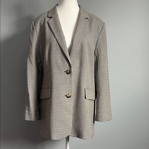Ann Taylor Black and White Houndstooth Women's Blazer